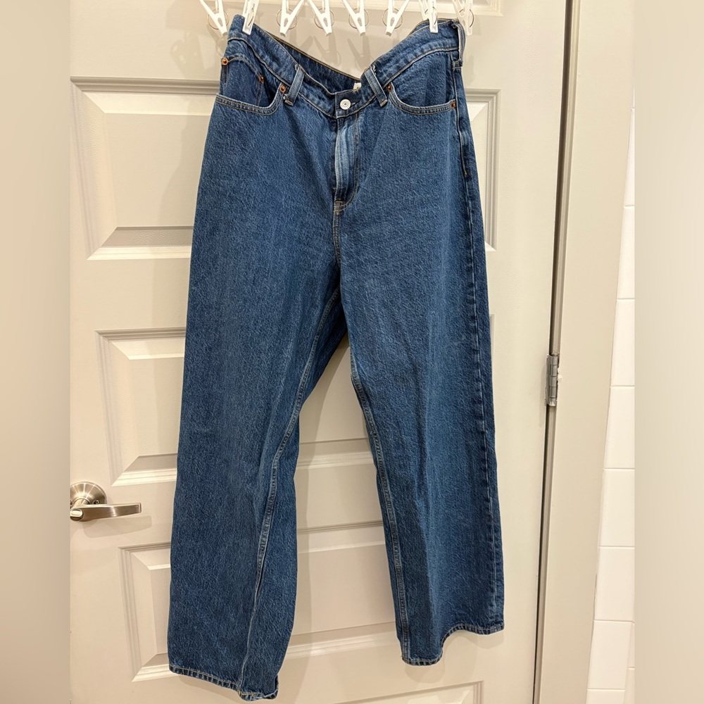 Abercrombie & Fitch High Rise Loose Blue Jeans PETITE